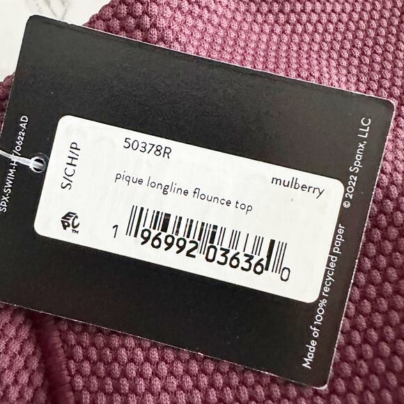 Spanx Pique Longline Flounce Swim Top & Shaping Cheeky Bikini Bottoms Size Small - Picture 11 of 15